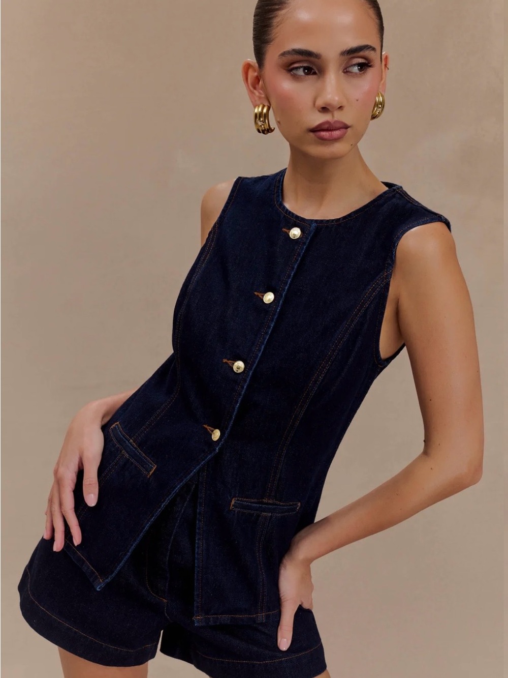 Meshki Matching Dark Denim Set